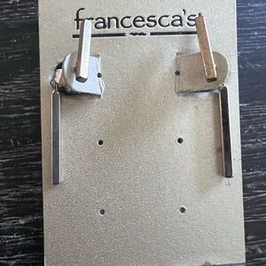 Francesca's Silver Bar Drop Earrings